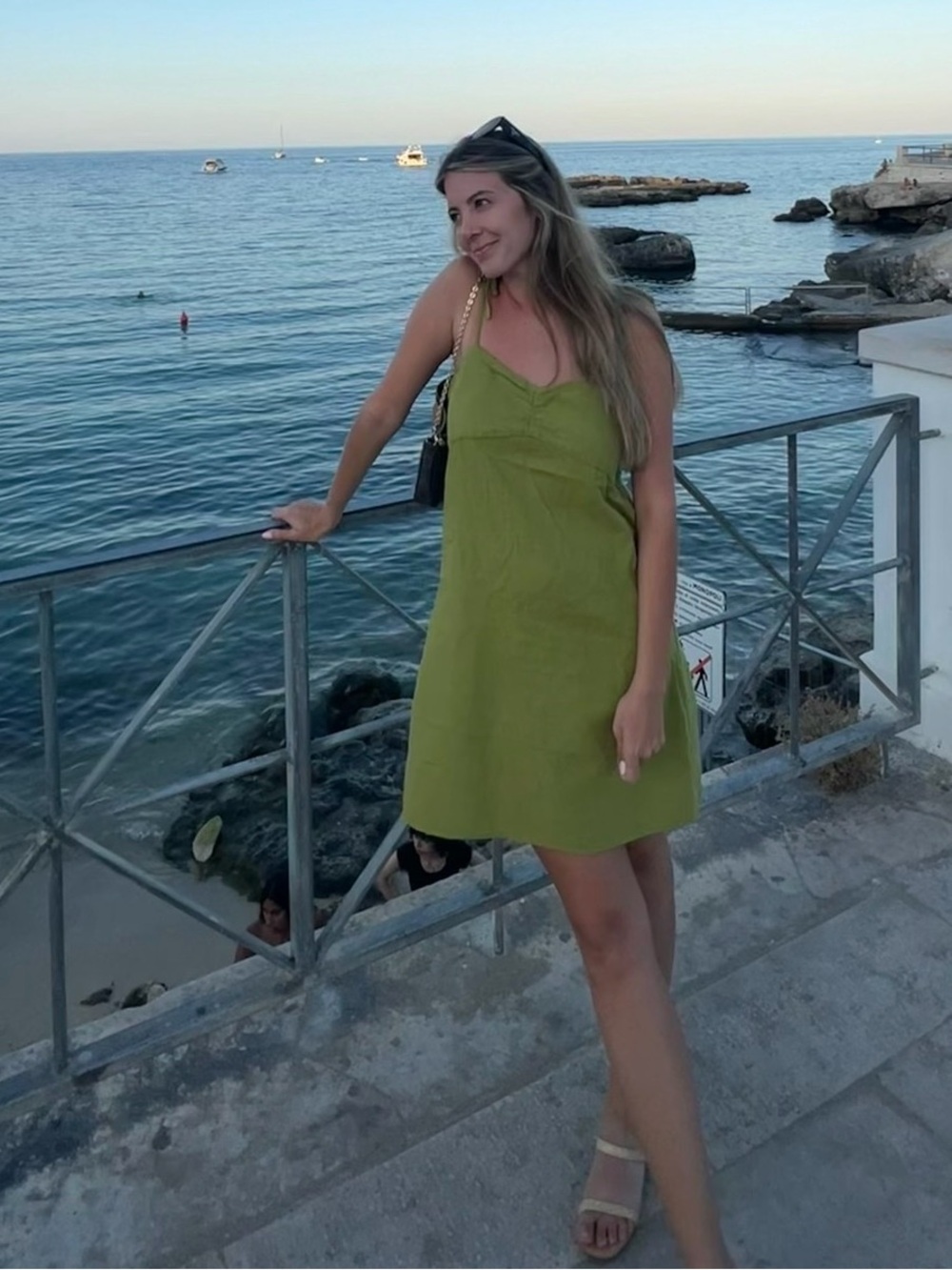 Zara Green Mini Slip Dress